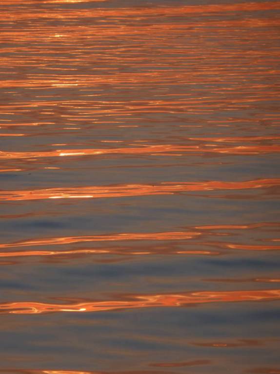 O mar fica dourado durante o pôr-do-sol em Caye Caulker, na grande barreira de corais de Belize